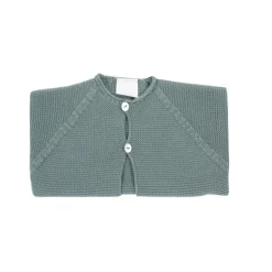 Aquarelle green buttoned thick knit cardigan