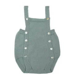 Aquarelle green knit baby dungaree