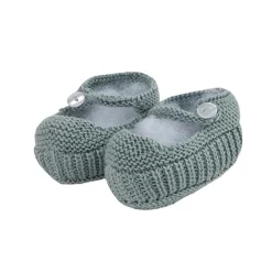 Aquarelle green Mary Jane baby knit shoes