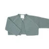 Aquarelle green short thick knit cardigan
