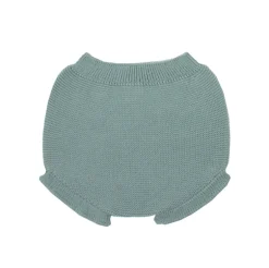Baby aquarelle green knit bloomer with ruffles