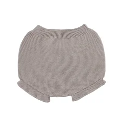 Baby beige knit bloomer with ruffles