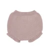 Baby pastel pink knit bloomer with ruffles