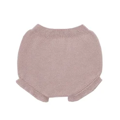 Baby pastel pink knit bloomer with ruffles
