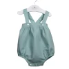 Baby romper linen cotton light green