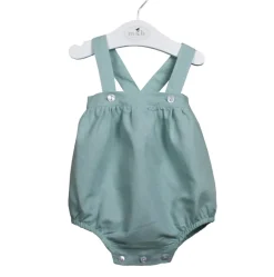 Baby romper linen cotton light green