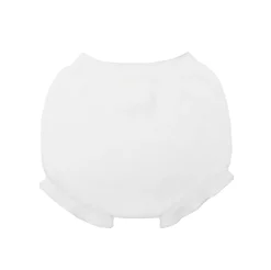 Baby white knit bloomer with ruffles