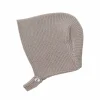 Beige baby knit bonnet