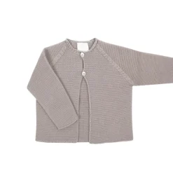 Beige buttoned thick knit cardigan