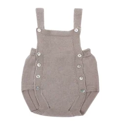 Beige knit baby dungaree