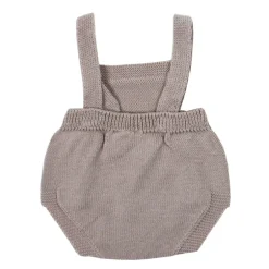 Beige knit baby dungaree