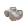 Beige Mary Jane baby knit shoes