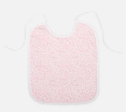 Big bib pink leaves