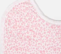 Big bib pink leaves