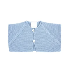 Blue buttoned thick knit cardigan