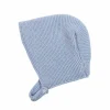 Blue knit baby bonnet