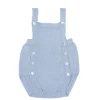 Blue knit baby dungaree