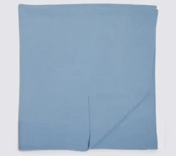 Blue knitted blanket