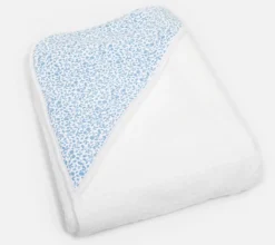 Blue leaves hooded towel.