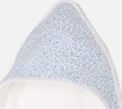 Blue leaves hooded towel.