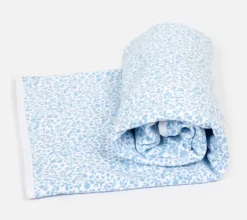 Blue leaves swaddle blanket