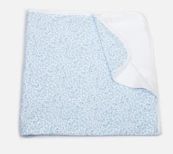 Blue leaves swaddle blanket