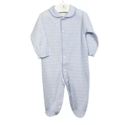 Blue plaid sleepsuit