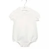 Bodysuit -blouse linen cotton short sleeves and peter pan collar