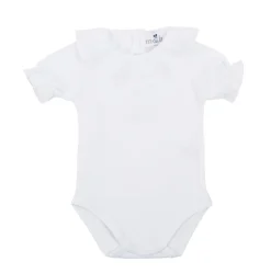 Bodysuit s/s lace batiste in white
