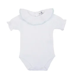 Bodysuit s/s lace batiste in blue