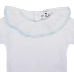 Bodysuit s/s lace batiste in blue