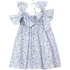 Bow dress in Blue Almudena print