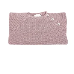 Buttoned knit sweater in pastel pink