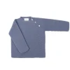 Buttoned thick knit sweater in medium blue