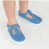 Canvas T-strap shoes in blue