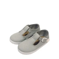 Canvas T-strap shoes in grey