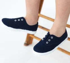 Canvas without laces in navy blue