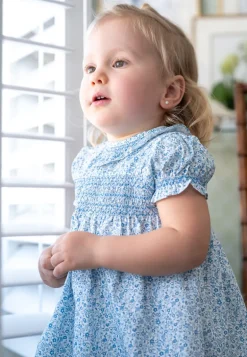 Elsa baby dress Ditsy blue