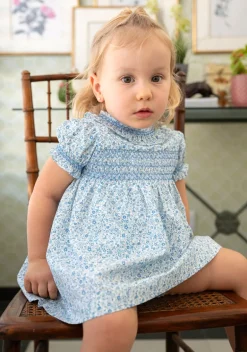 Elsa baby dress Ditsy blue