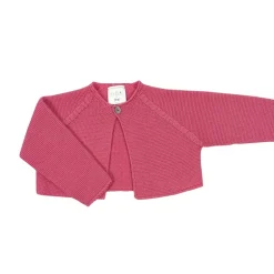 fucsia short thick knit cardigan