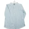 Green stripes mao shirt three buttons