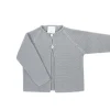 Grey buttoned thick knit cardigan