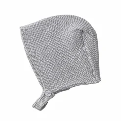 Grey knit baby bonnet