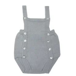 Grey knit baby dungaree