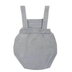 Grey knit baby dungaree