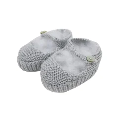 Grey Mary Jane baby knit shoes