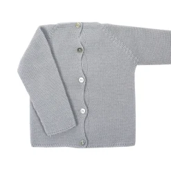 Grey thick knit baby sweater