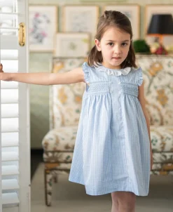 Inés dress. Blue plaid