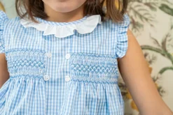 Inés dress. Blue plaid