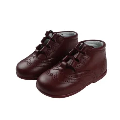 Lace up brogue boots burgundy